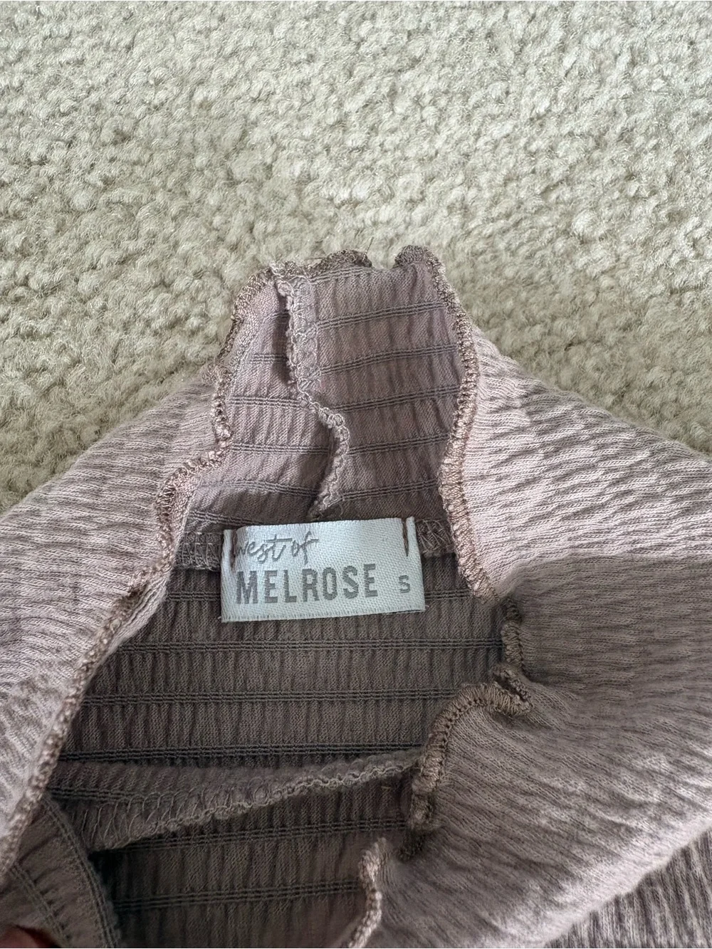 Ribbed Mock Neck Long-Sleeve Bodysuit - Mauve